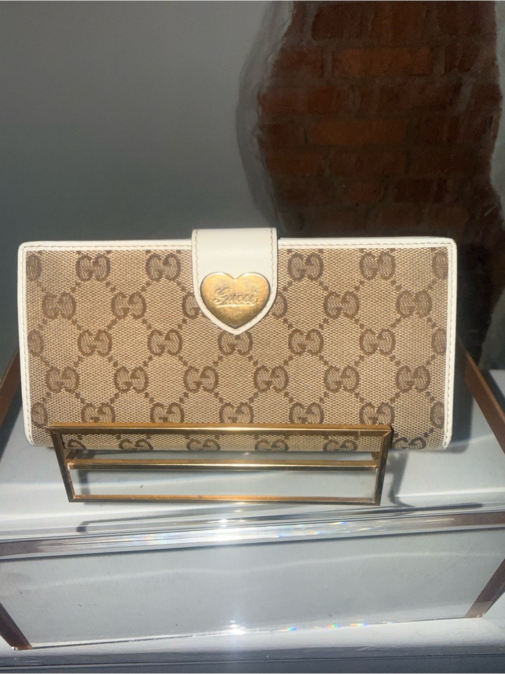 Vintage 2010 GUCCI Lovely Heart GG Long Wallet - Crisp Interior